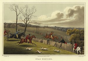 Lov jelenů (chromolitho) od Henry Thomas Alken