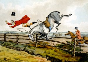 Taking Tumble, od „kvalifikovaných koní a nekvalifikovaných jezdců“ od Henry Thomas Alken
