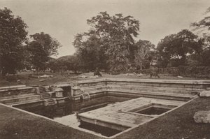 Zničená města Cejlonu: Pokuna (černobílá fotografie)