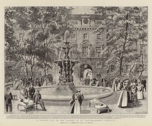 Letní den na zahradě v nemocnici svatého Bartoloměje od Henry William Brewer