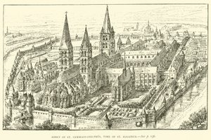 Opatství St Germain-des-Pres, doba svatého Ignáce (rytina) od Henry William Brewer