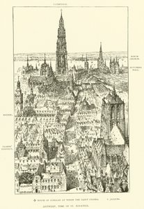 Antverpy, doba svatého Ignáce (rytina) od Henry William Brewer