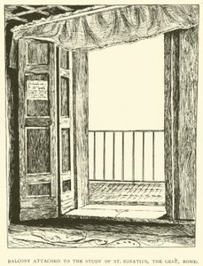 Balkon připojený k pracovně svatého Ignáce, Gesu, Řím (rytina) od Henry William Brewer