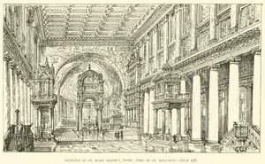 Bazilika Panny Marie, Řím, doba svatého Ignáce (rytina) od Henry William Brewer