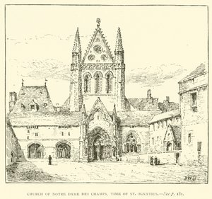 Kostel Notre Dame des Champs, doba svatého Ignáce (rytina) od Henry William Brewer