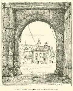 Brána Old Ste Barbe, nyní zničená (rytina) od Henry William Brewer