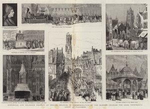 Historická a náboženská přehlídka v Bruggách, Belgie, na památku blahoslaveného Karla Dobrého, třináctého hraběte z Flander