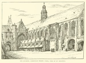 Les Jacobins, Dominikánské převorství, Paříž, doba svatého Ignáce (rytina) od Henry William Brewer