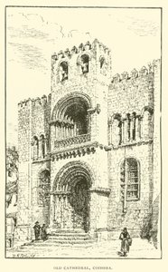 Stará katedrála, Coimbra (rytina) od Henry William Brewer