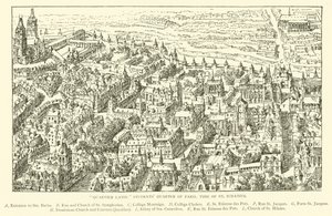"Latinská čtvrť," Studentská čtvrť v Paříži, doba svatého Ignáce (rytina) od Henry William Brewer