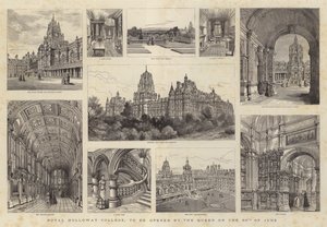 Royal Holloway College, kterou královna otevře 30. června od Henry William Brewer