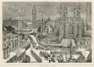 Jubileum Jejího Veličenstva královny - příjezd královnina kočáru do Westminsterského opatství od Henry William Brewer
