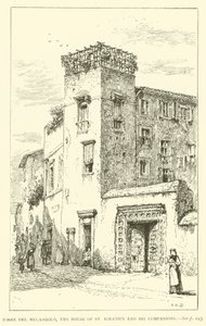 Torre del Melangolo, dům svatého Ignáce a jeho společníků (rytina) od Henry William Brewer