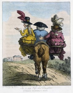 Já s manželkou a dcerou - v „“anglických karikaturách o způsobech jízdy na koni“, nemocný. od H. W. Bunbury, ed. John Stockdale od Henry William Bunbury