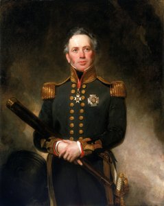Portrét kontraadmirála sira Edwarda Brace (asi 1769-1843), který se vyznamenal v britském námořnictvu na středomořských frontách během francouzské (1792-1802) a napoleonské (1803-1815) revoluční války. od Henry William Pickersgill