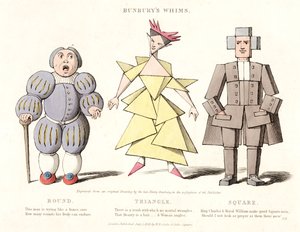 Kulatý, trojúhelníkový a čtvercový, z Bunburys Whims, 1828 od Henry William after Bunbury