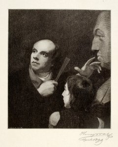 John Flaxman modeluje bustu Williama Hayleyho od Henry Wolf