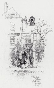 A Peep from the Garden, Staple Inn (rytina) od Herbert (after) Railton