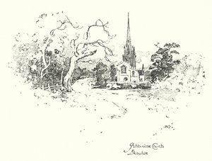 Ashbourne Church, Derbyshire (litho) od Herbert (after) Railton