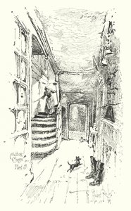 Cheshire Cheese, Fleet Street, Londýn (litho) od Herbert (after) Railton