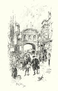 Dr Johnson, Fleet Street, Londýn, v roce 1780 (litho) od Herbert (after) Railton
