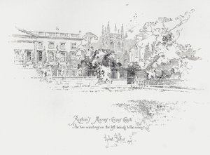 Pokoje anglického uměleckého kritika Johna Ruskina na Corpus Christi College, Oxford (litho) od Herbert (after) Railton
