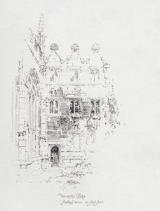 Pokoj anglického básníka Percy Bysshe Shelleyho v prvním patře University College v Oxfordu (litho)