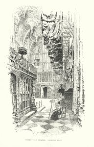 Kaple Jindřicha VII., pohled na západ (litografie) od Herbert (after) Railton