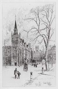 Knihovna Inner Temple (rytina) od Herbert (after) Railton