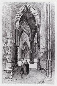 Interiér chrámového kostela (rytina) od Herbert (after) Railton