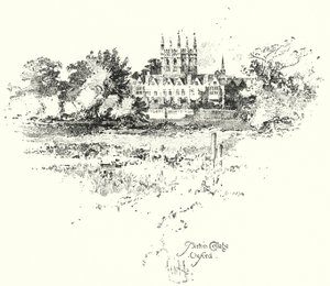 Merton College, Oxford (litho) od Herbert (after) Railton