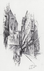 Middle Temple Lane (rytina) od Herbert (after) Railton
