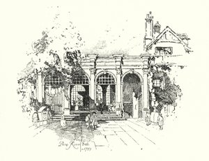 Pump Room, Bath, v roce 1739 (litho) od Herbert (after) Railton