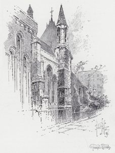 Temple Church (rytina) od Herbert (after) Railton