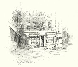 The Mitre Tavern, Londýn (litho) od Herbert (after) Railton