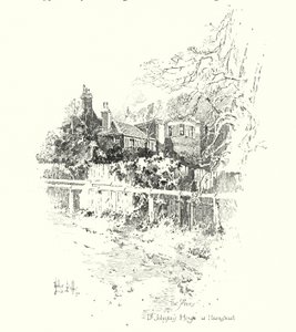 The Priory, Dům doktora Johnsona, v Hampstead, Londýn (litho) od Herbert (after) Railton