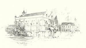 The Temple Church, Londýn, v roce 1761 (litho) od Herbert (after) Railton