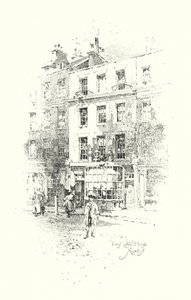 Tom’s Coffee House, Russell Street, Londýn (litho) od Herbert (after) Railton