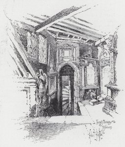 Turret Stairway to Triforium (rytina) od Herbert (after) Railton