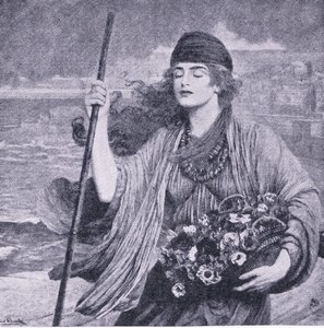 Nydia, slepá dívka z Pompejí, ilustrace ze Světové knihovny nejlepších knih, kolem roku 1940 od Herbert Gustave Schmalz