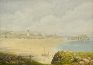 Tenby, pláž (olej na plátně) od Herbert Isambard Owen