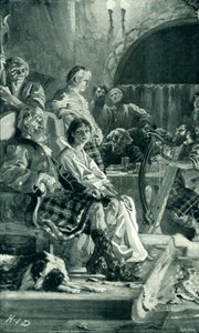 Scéna v Hall of a Highland Chieftain v sedmnáctém století od Herbert James Draper