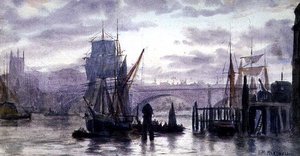 Na Temži, akvarel od Herbert Menzies Marshall
