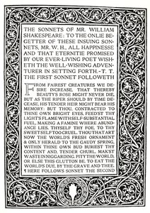 Riccardi Press: Stránka ze Shakespearových sonetů, kolem roku 1914 od Herbert Percy Horne