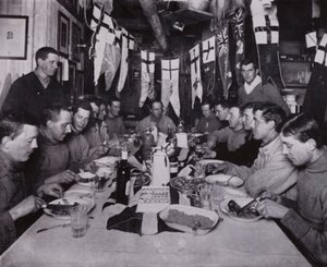 Oslava narozenin kapitána Scotta (černobílá fotografie) od Herbert Ponting
