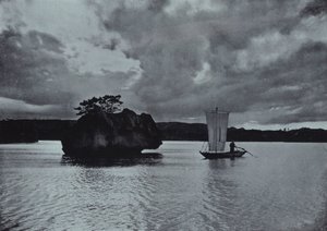 Večer na vnitrozemském moři (černobílá fotografie) od Herbert Ponting
