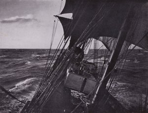 Cesta domů (černobílá fotografie) od Herbert Ponting