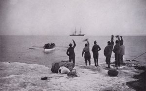Zanechaný v zemi Victoria (černobílá fotografie) od Herbert Ponting