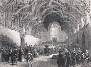 Státní soud ve Westminster Hall v době Alžběty I od Herbert Railton