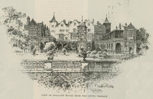 Pohled na Holland House z jižní terasy od Herbert Railton